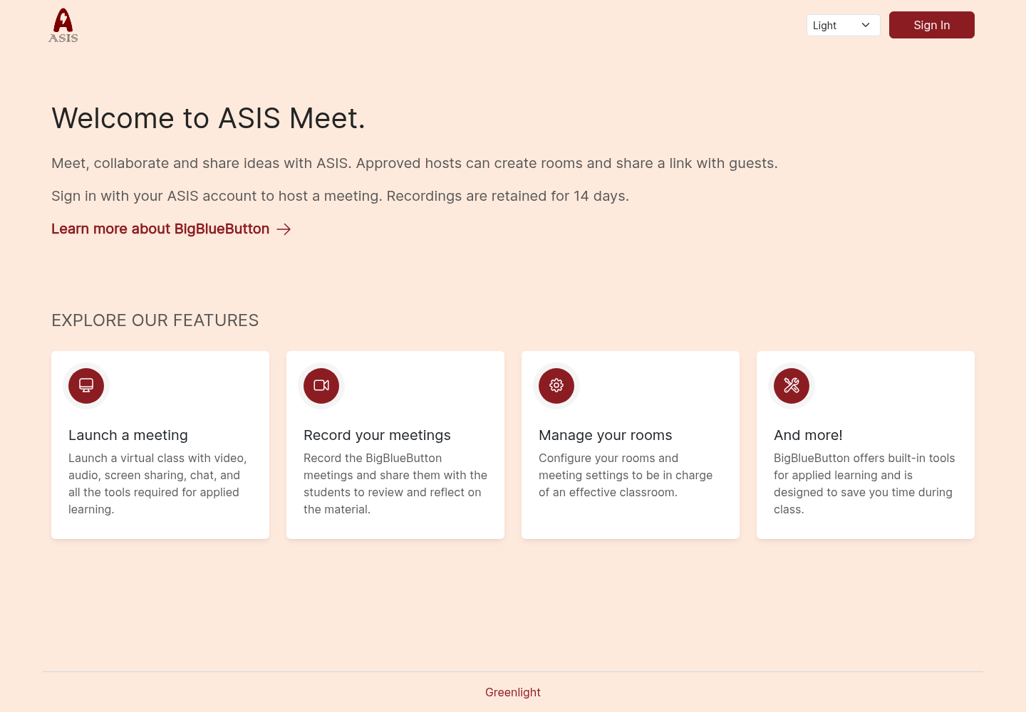 ASIS Meet welcome page